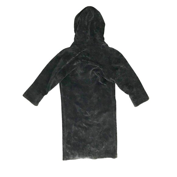 TSUNAMI Canada Womens M Faux Fur Black Maxi Coat Hood Double Breasted Warm - Picture 3 of 9